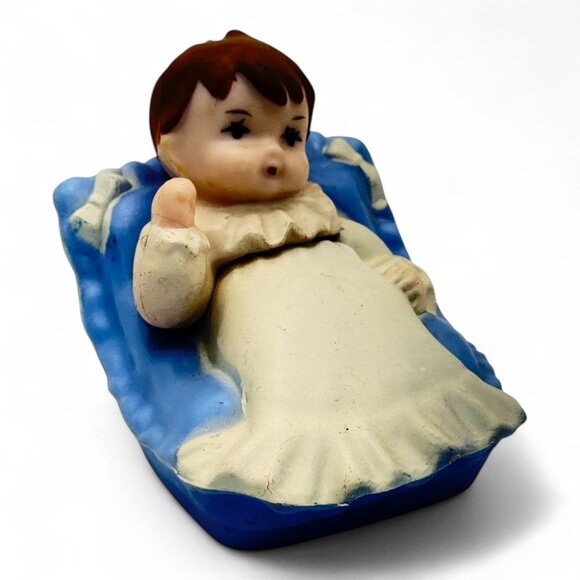 Retro Vintage Wilton Plastic Blue Baby Boy Cake Topper - Picture 5 of 6